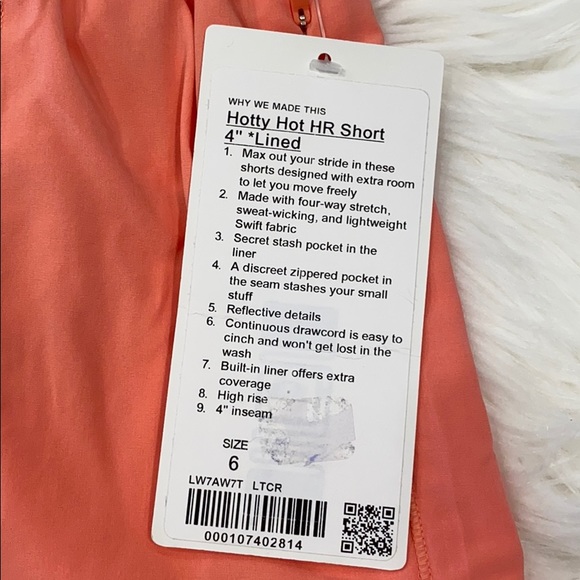 🍑Hotty Hot short NWT HR Light Coral sz 6 4" 🍑 - Picture 2 of 5